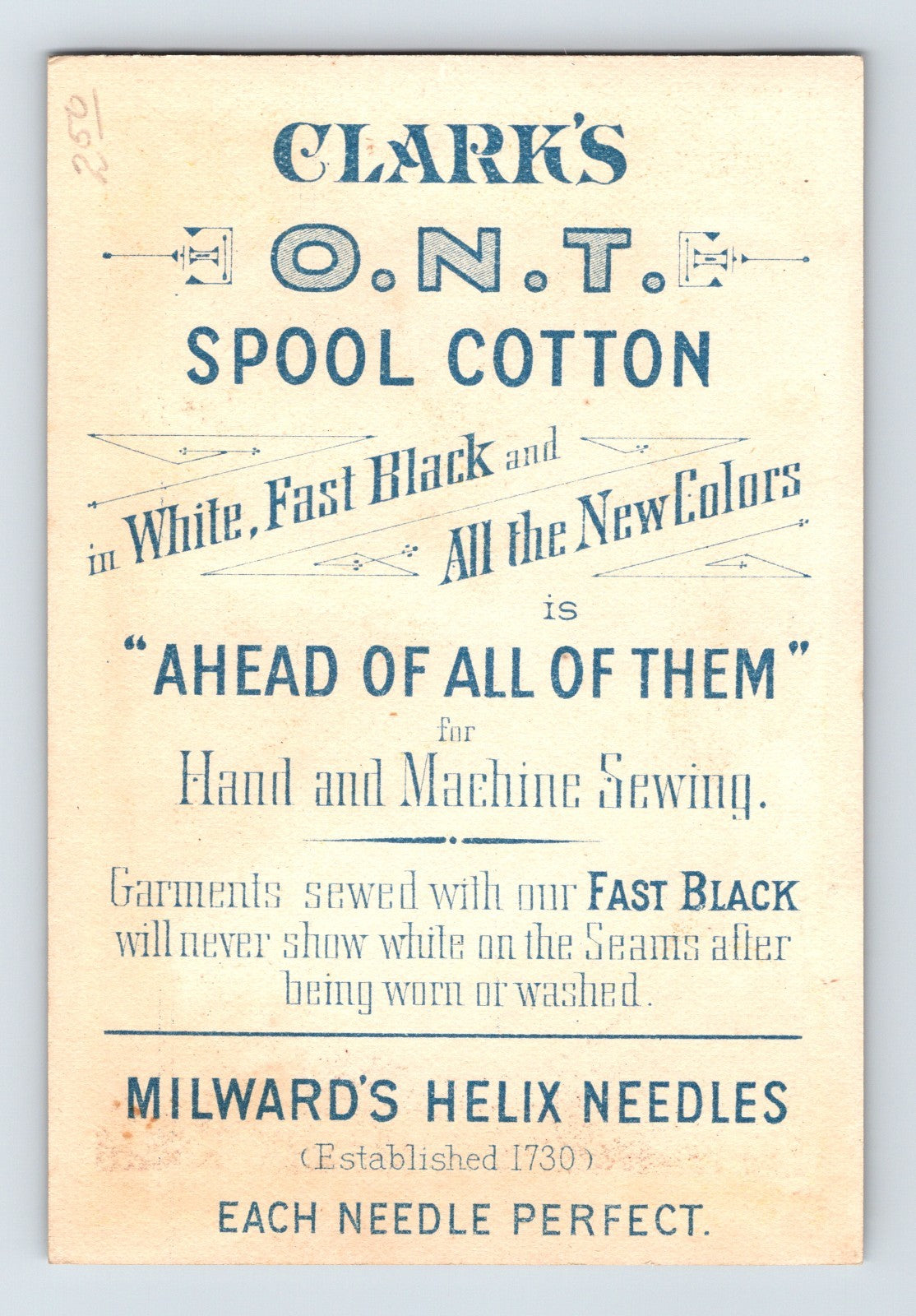Clarks ONT Spool Cotton Children Faces Around Spool 1890s Trade Card 4.5 x 3