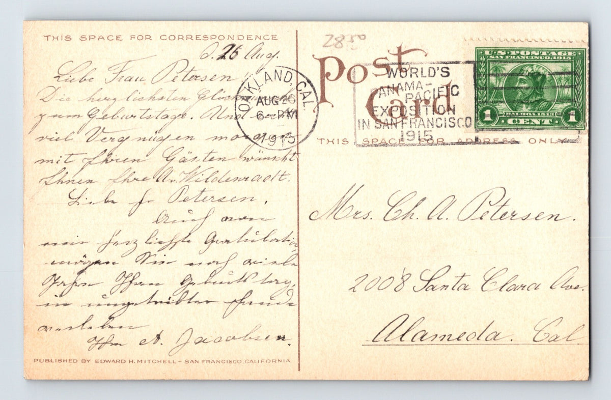 Berkeley California Institute Blind Deaf 1913 Postcard Divided Back Posted