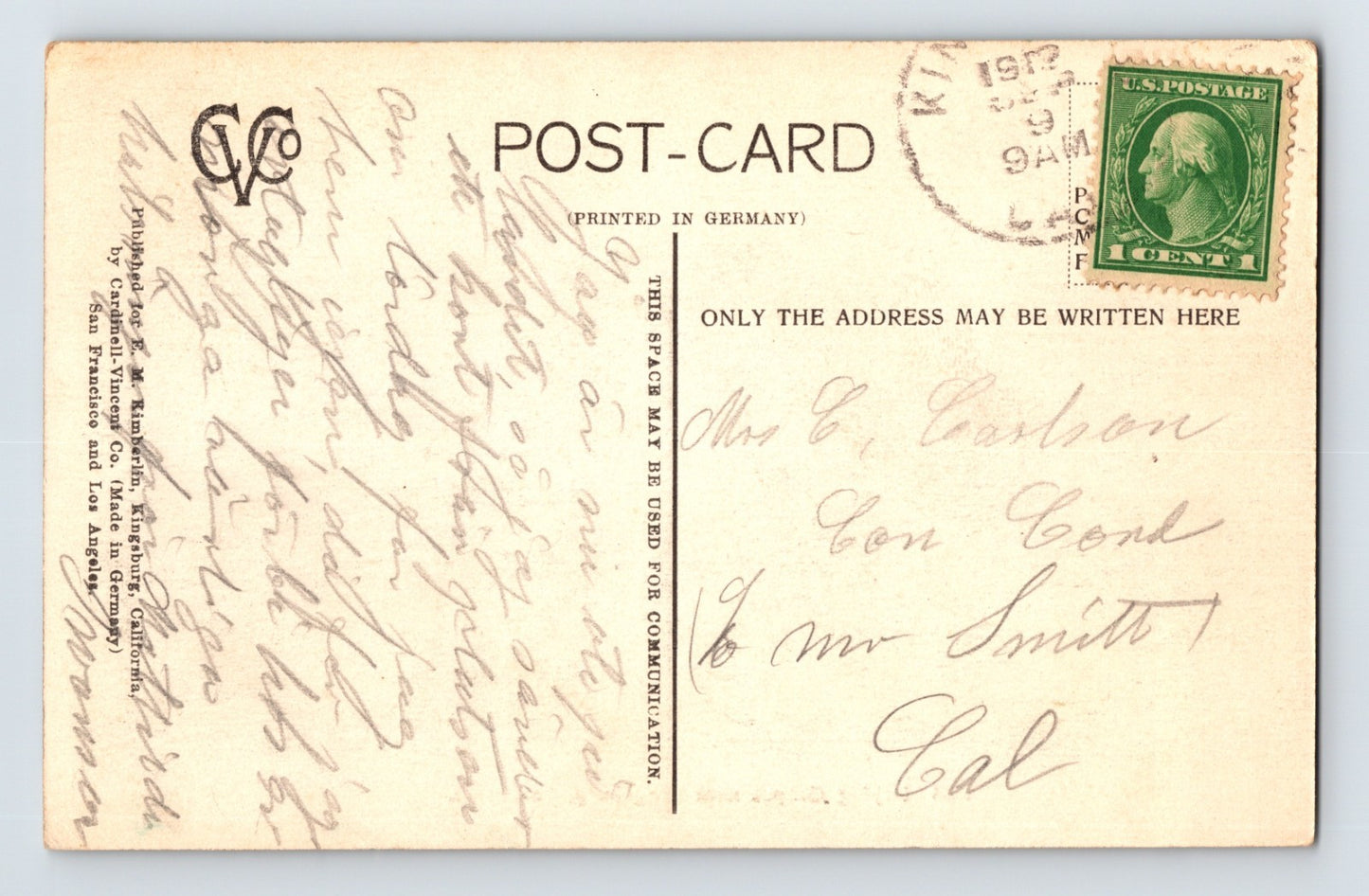 Kingsburg California Drying Grapes Vineyard 1912 Postcard Posted