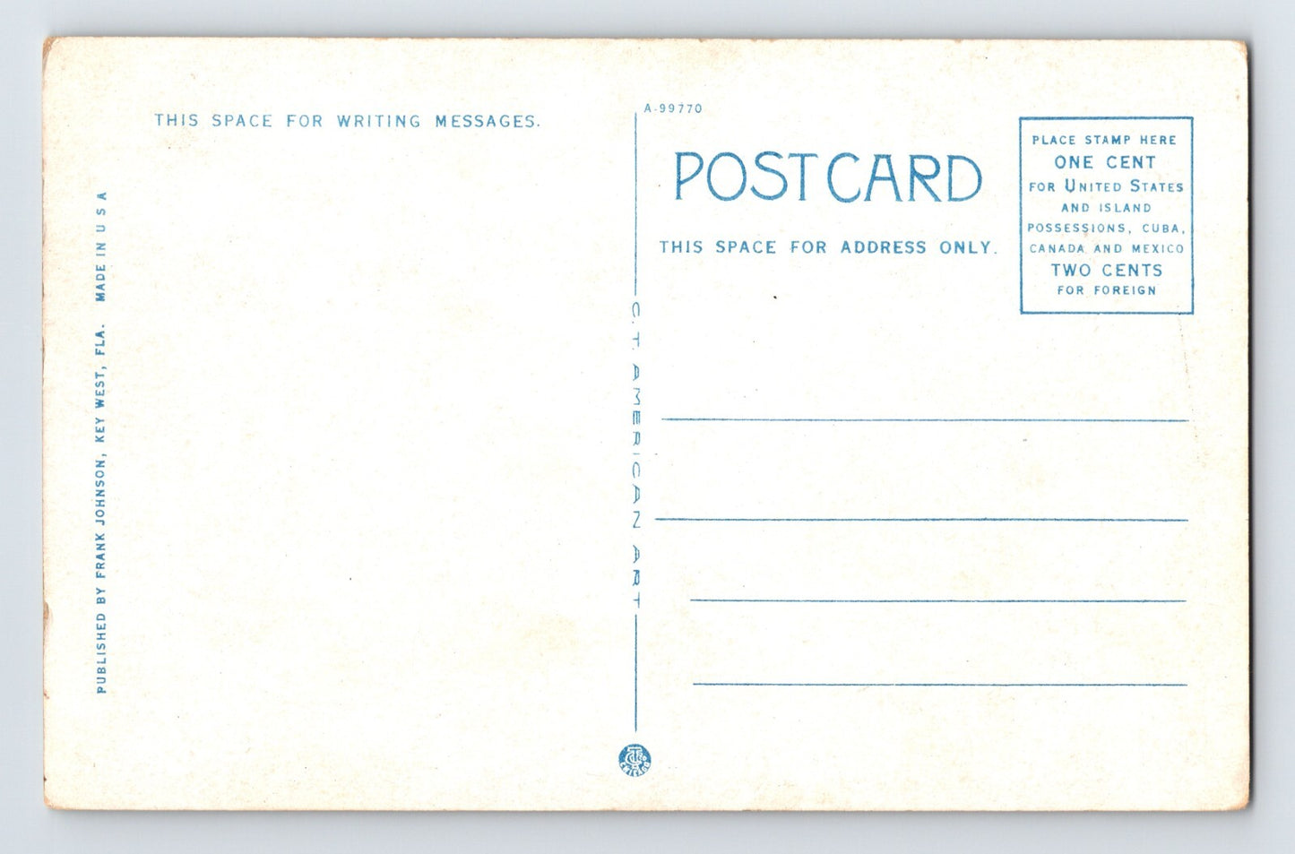 Key West Florida Casa Marina Motel 1930s Postcard Unposted White Border