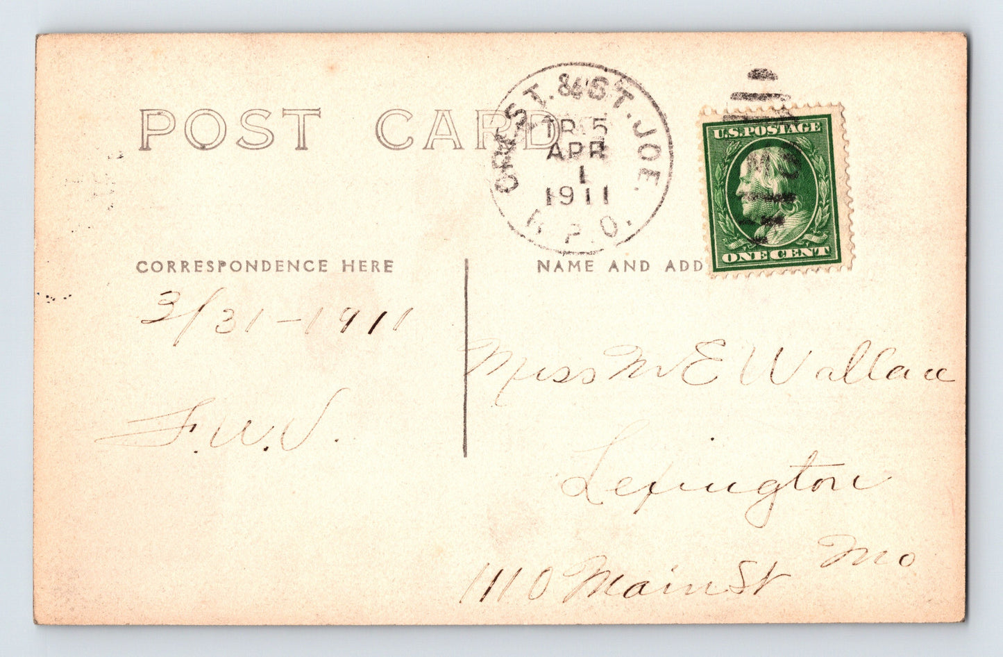 Creston Iowa CBQ Railroad Train Station Depot 1911 Postcard RPPC Posted RPOO
