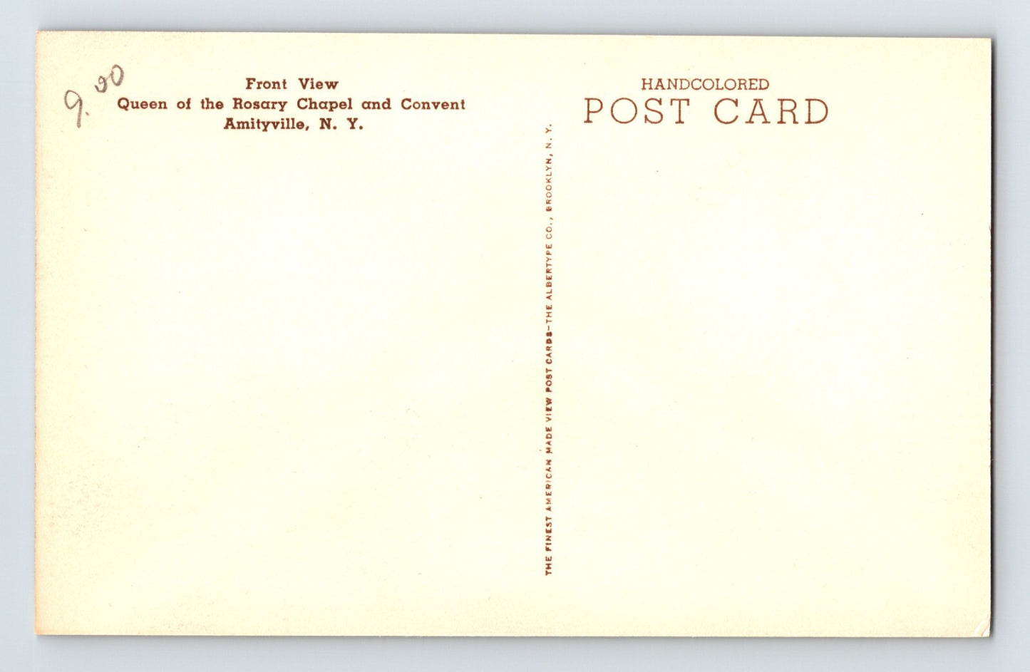 Amityville New York Long Island Queen of the Rosary Chapel Convent 1920s Postcard
