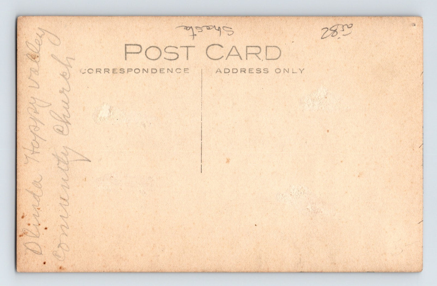 Olinda California Happy Valley Church Community 1910s RPPC Postcard