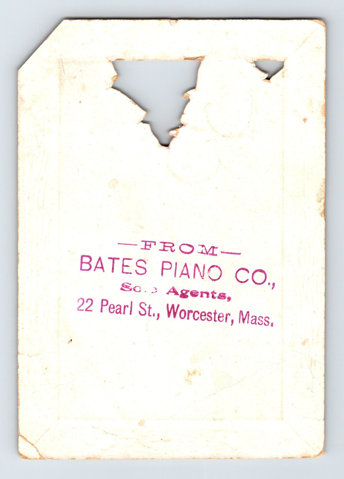 Everett Piano 1890s Victorian Girl Frame Die Cut Trade Card 4.75 x 3.25
