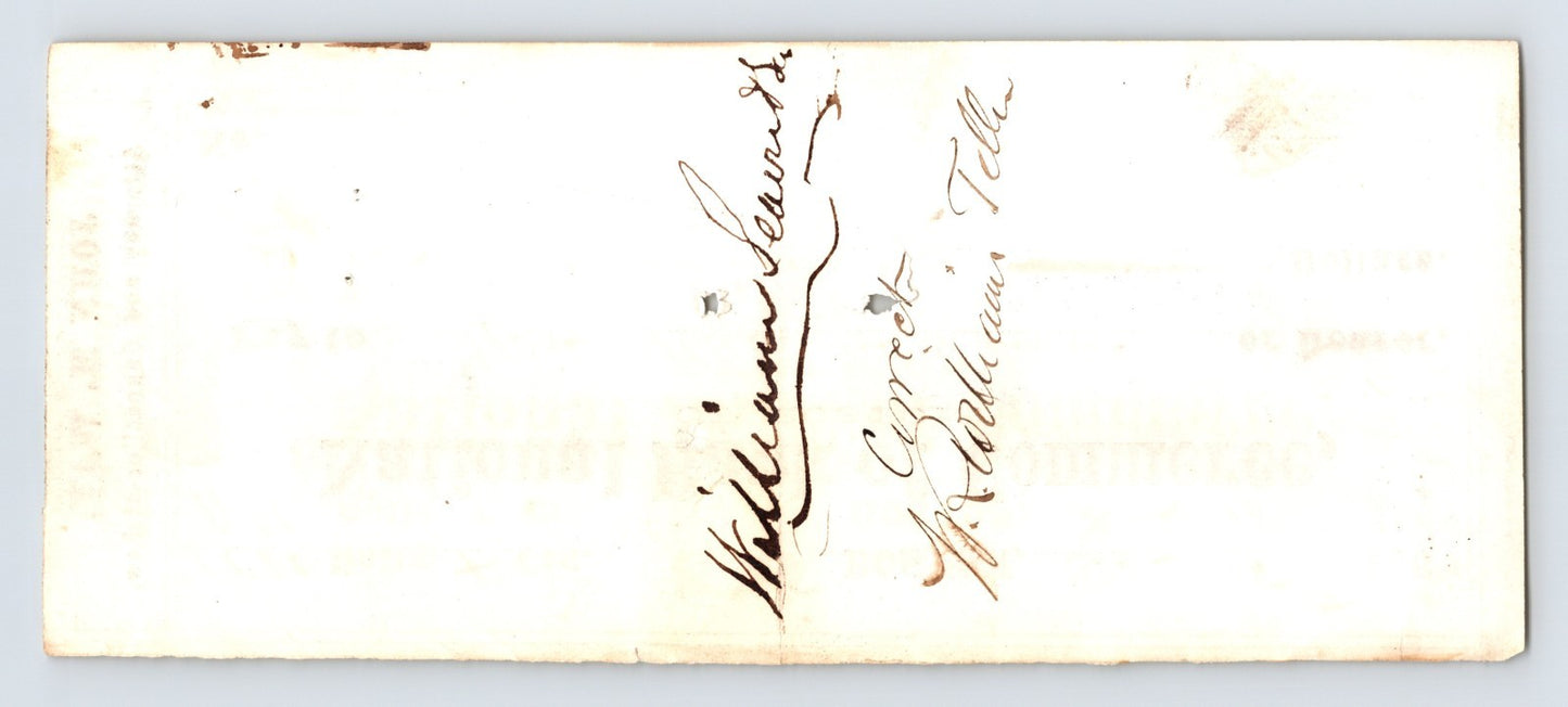 Boston Massachusetts 1868 National Bank Commerce Check Money Order 3 x 7