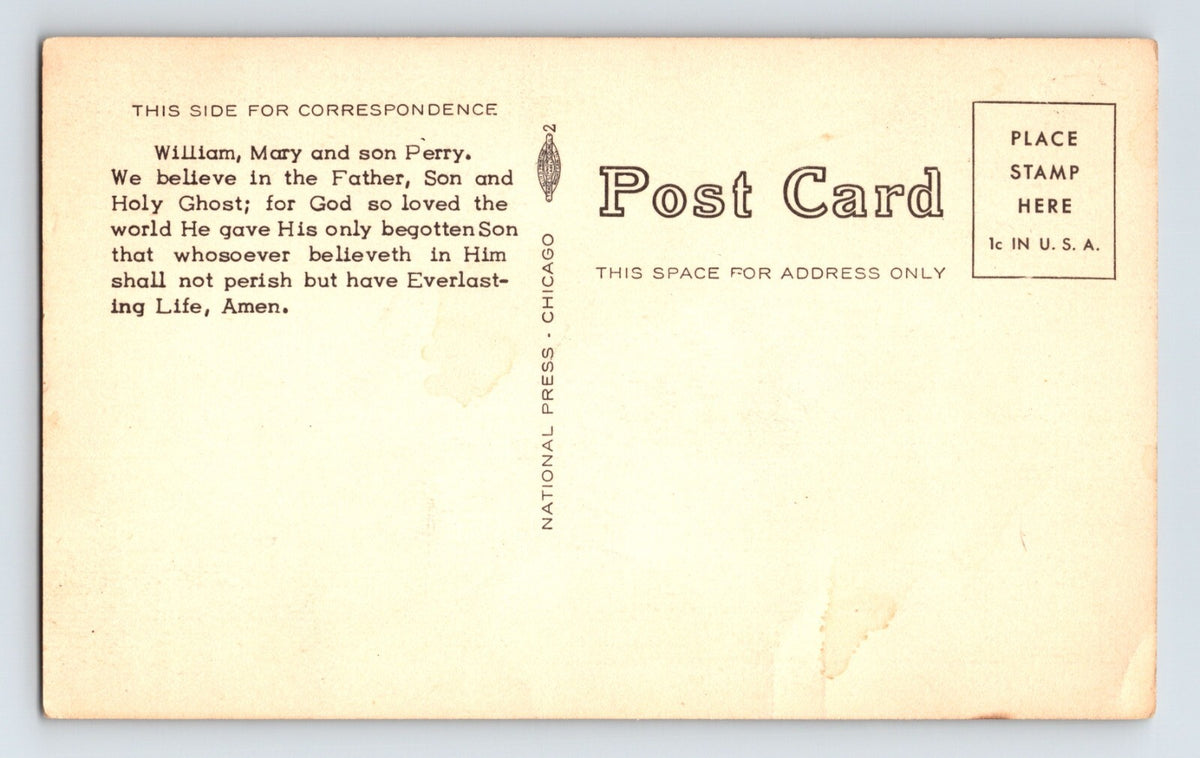 Evansville Indiana Perry and Son Food Market 1043 Fulton 1940s Postcard Unposted