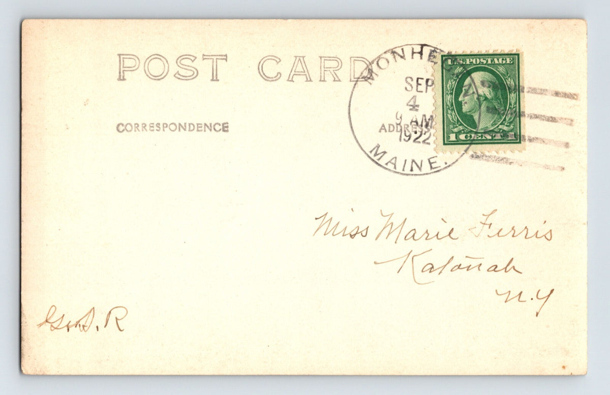 Monhegan Maine Island Inn Lobster Traps 1922 Postcard RPPC