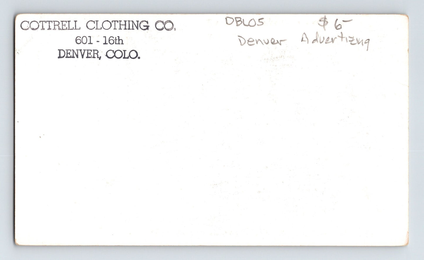 Denver Colorado Cottrell Clothing Store Arrow Shirt Advert 1940s Postcard