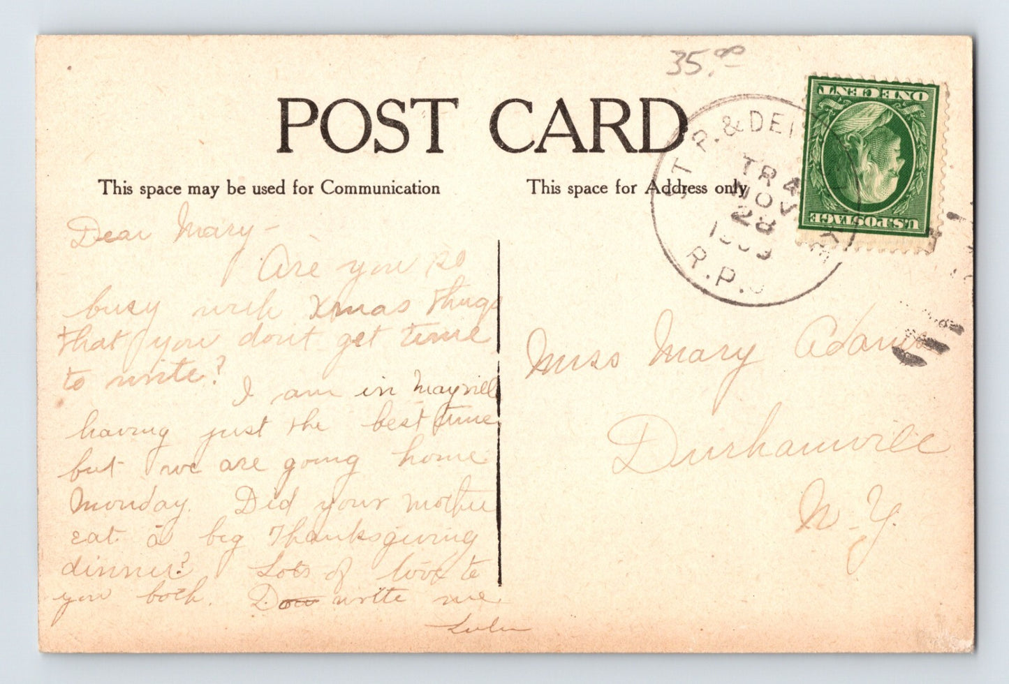 Mayville North Dakota Main Street 1909 Postcard Posted Divided Back