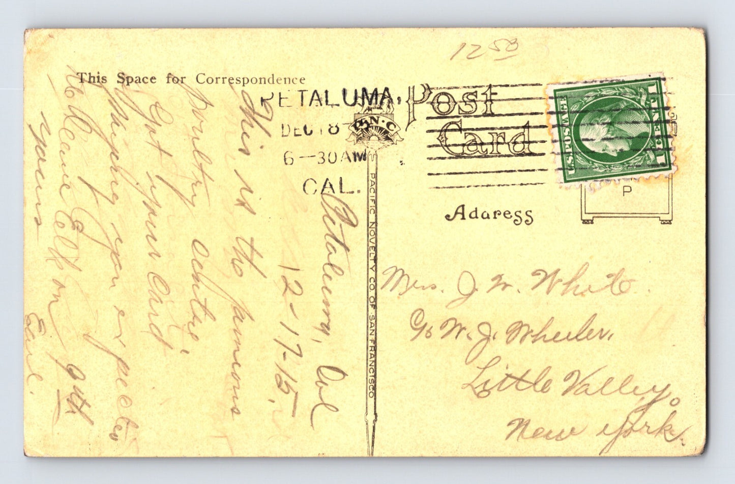 Petaluma California Poultry District 1915 Postcard Posted Divided Back