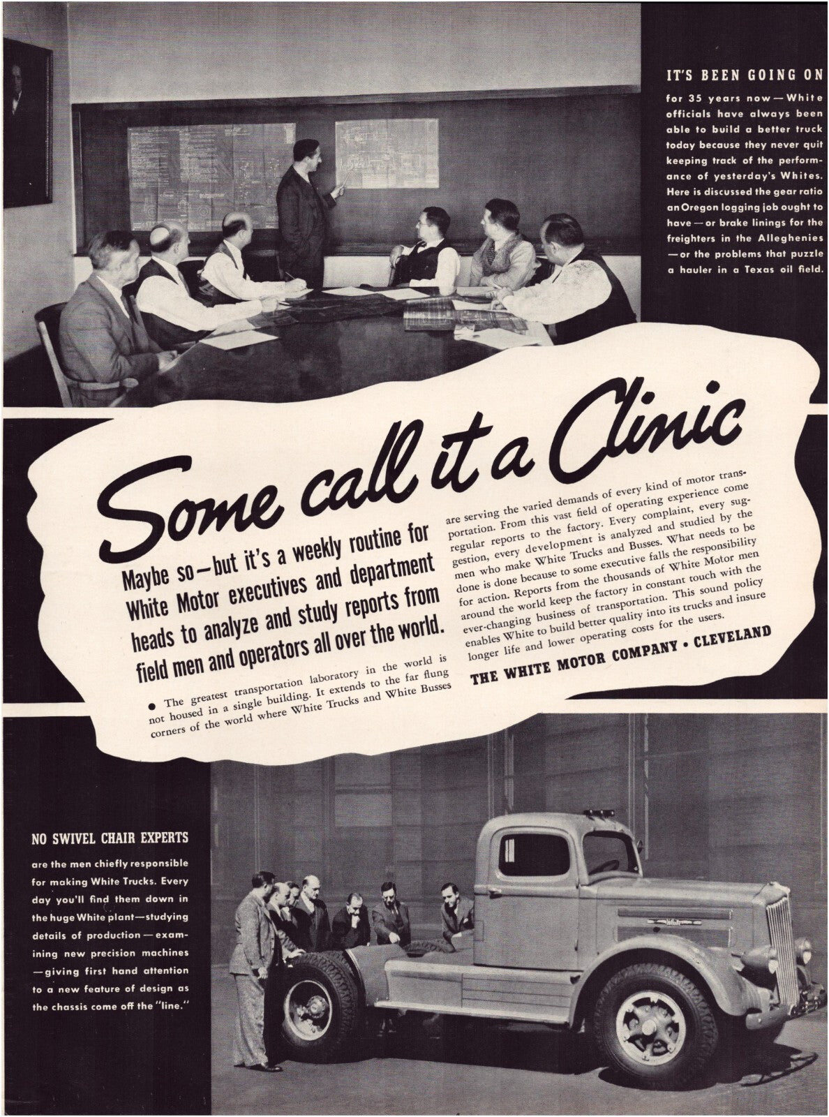 White Trucks Motors 1937 Heavy Duty Commercial Vehicle Print Ad 10.5 x 13.5