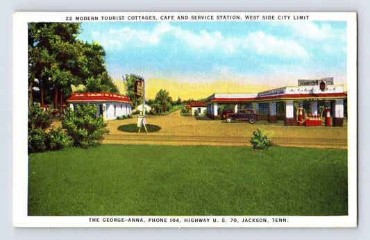 Jackson Tennessee George-Anna Motel 1940s Postcard Unposted Linen