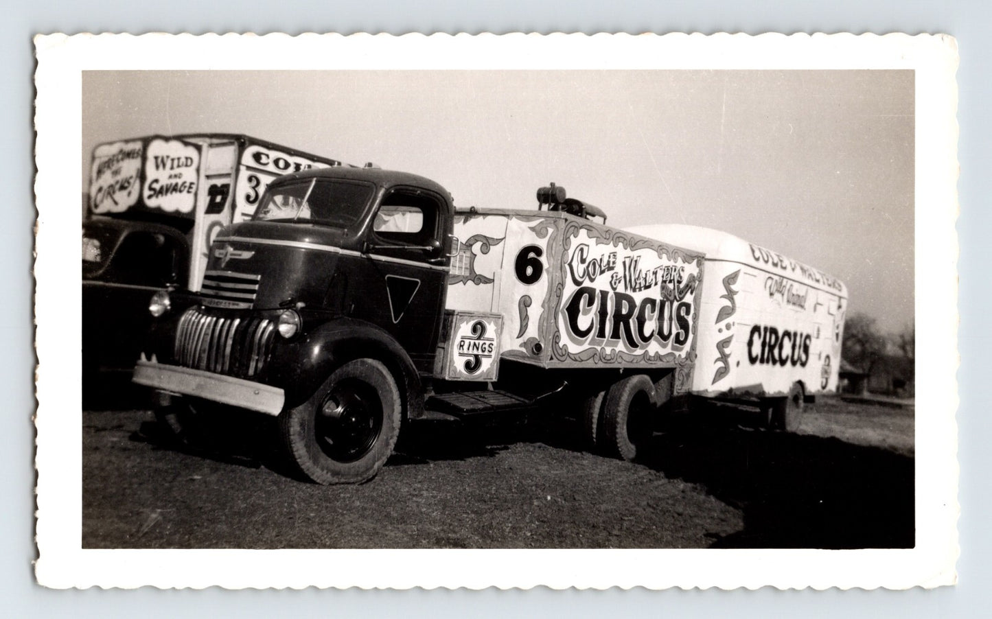 Cole Walter Circus 1952 water wagon sleeper truck Hugo Oklahoma vintage photo