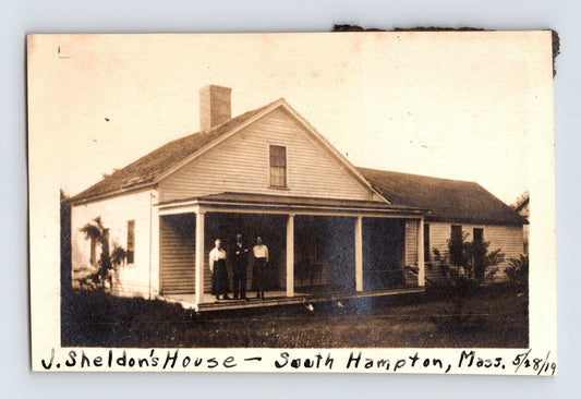 Southampton Massachusetts J Sheldon House Residence 1919 Photo - 2.75 x 4.25