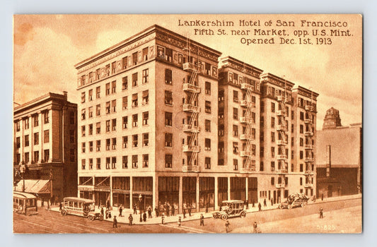 San Francisco California Lankershim Hotel Fifth Street Market 1913 Postcard