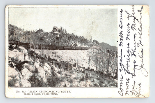 Butte Montana Railroad Train 1907 Postcard Posted Undivided Back