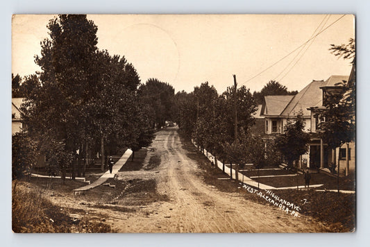 West Alexander Pennsylvania Highland Avenue 1909 RPPC Postcard Posted