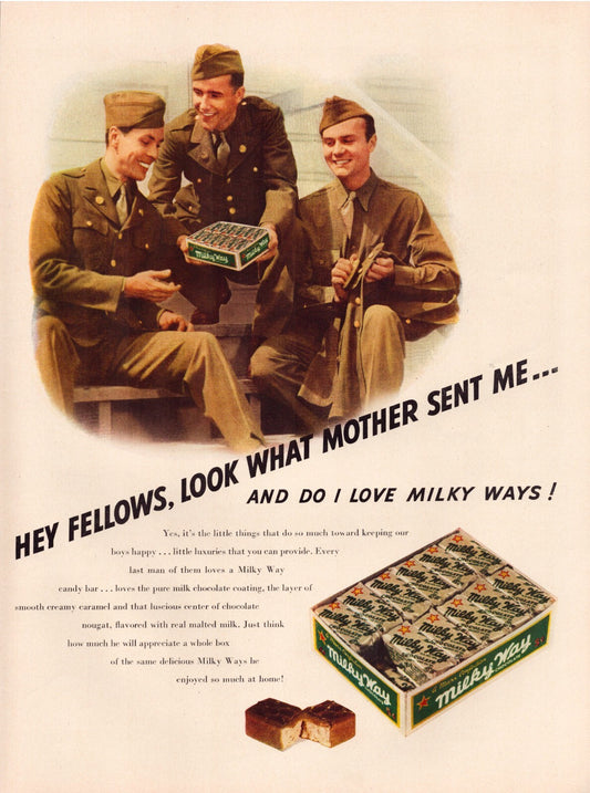 Milky Way candy bar 1942 World War II soldiers advertisement