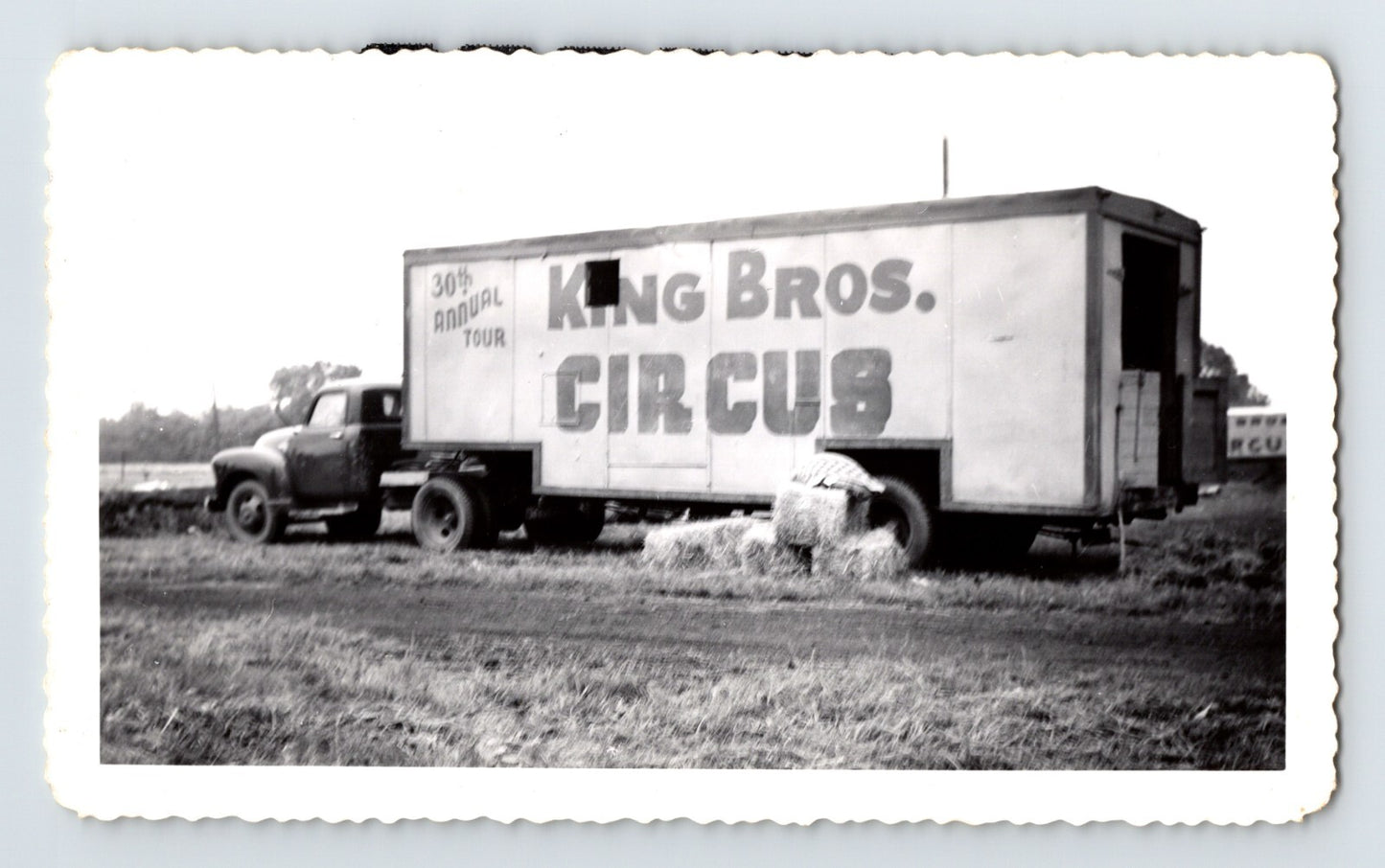King Bros Circus 1950s Photo Elephant Truck Trailer 5.5 x 3.5