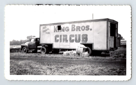 King Bros Circus 1950s Photo Elephant Truck Trailer 5.5 x 3.5