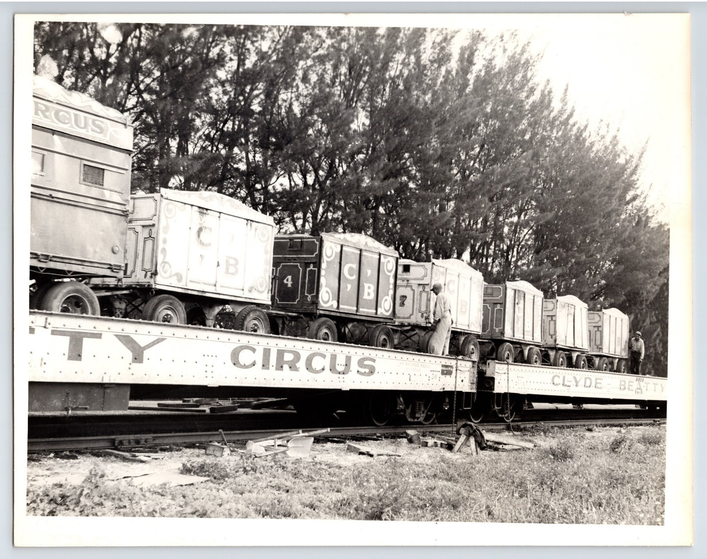 Clyde Beatty Circus 1950s Photo Railroad Train Cars 8 x 10