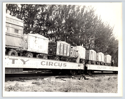 Clyde Beatty Circus 1950s Photo Railroad Train Cars 8 x 10