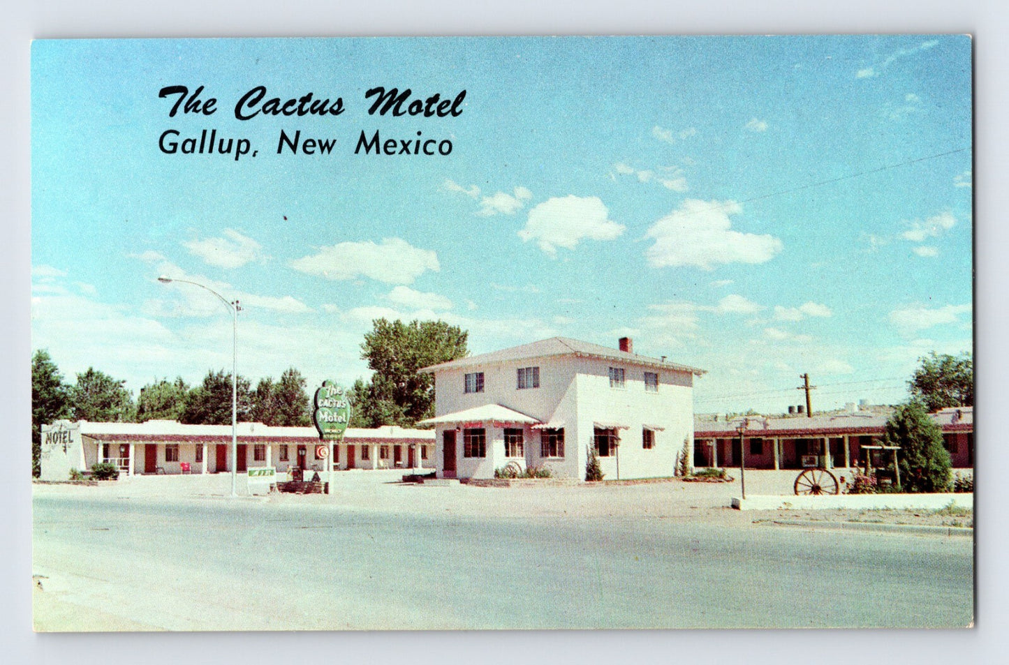 Gallup New Mexico Cactus Motel Route 66 1960s Postcard Unposted Chrome