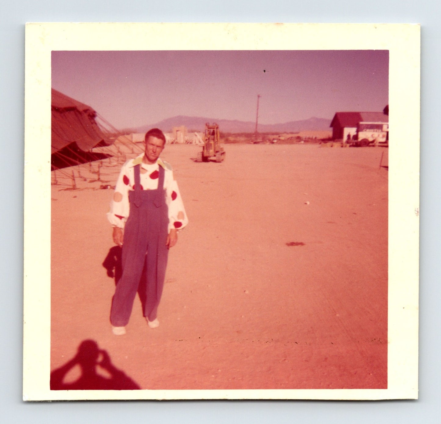 Cristiani Brothers Circus 1960s Photo Clown No Makeup 3.5 x 3.5