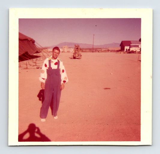 Cristiani Brothers Circus 1960s Photo Clown No Makeup 3.5 x 3.5