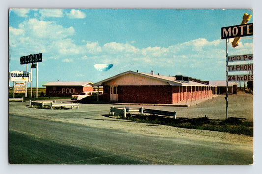 Guymon Oklahoma Colonial Inn Motel 1960s Postcard Posted Chrome
