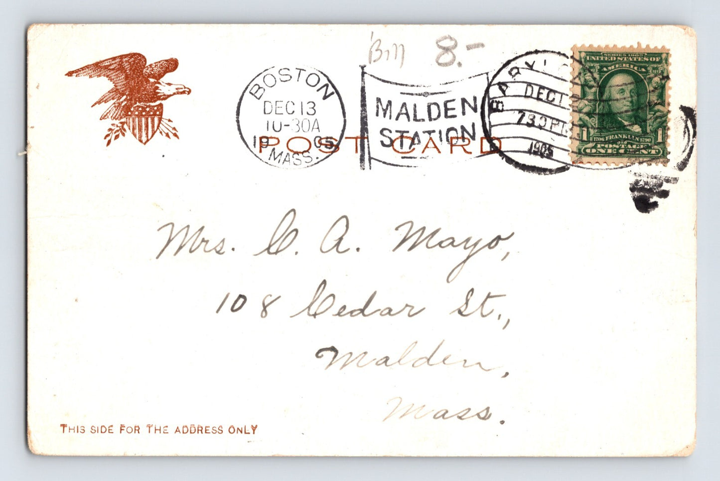 Babylon New York Long Island High School 1905 Postcard Posted Undivided Back