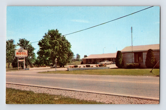 Kendallville Indiana Aldrich Motel roadside sign buildings 1960s chrome postcard