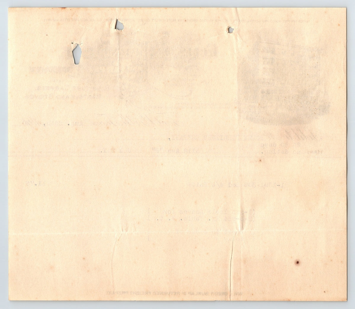Fort Worth Texas 1926 Ellison Furniture Carpet Billhead Invoice 8 x 7
