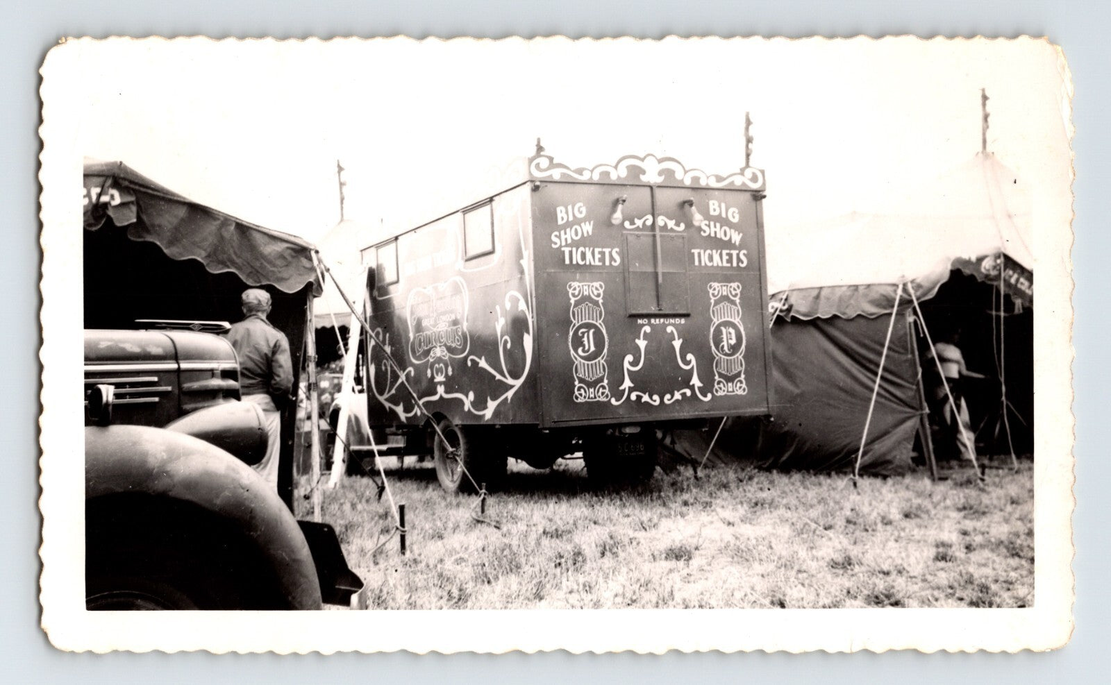 John Pawling Circus 1949 ticket wagon truck booth photo