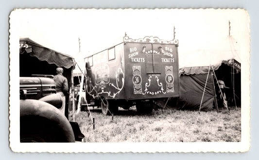 John Pawling Circus 1949 ticket wagon truck booth photo