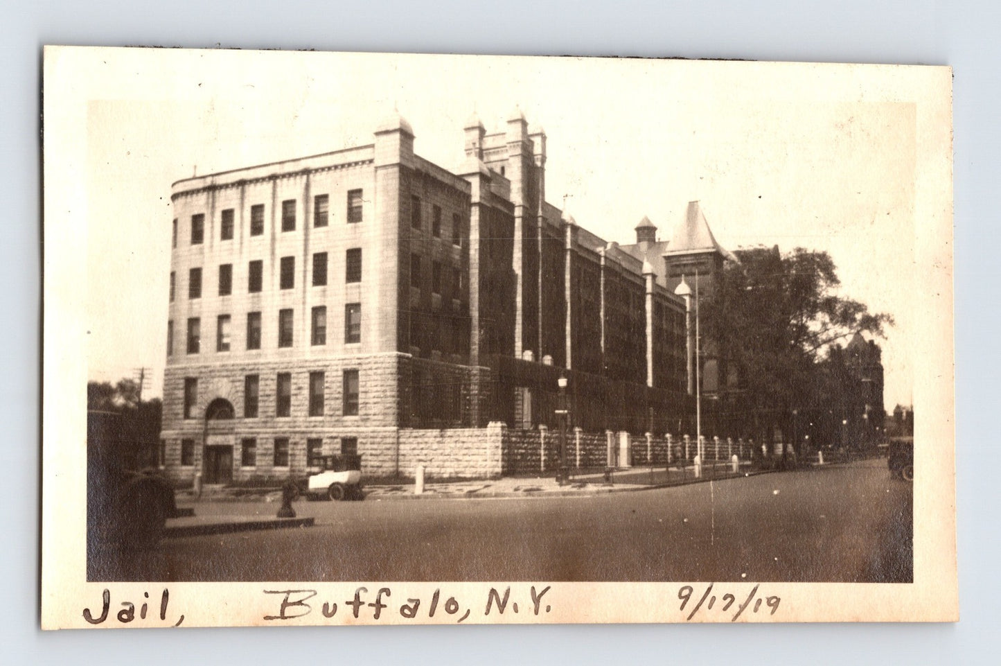 Buffalo New York Jail Prison 1919 Photo - 2.75 x 4.5
