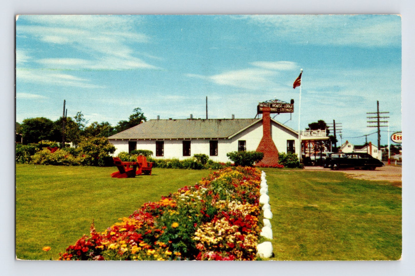 Saint John New Brunswick White House Lodge Motel roadside garden view 1960s postcard
