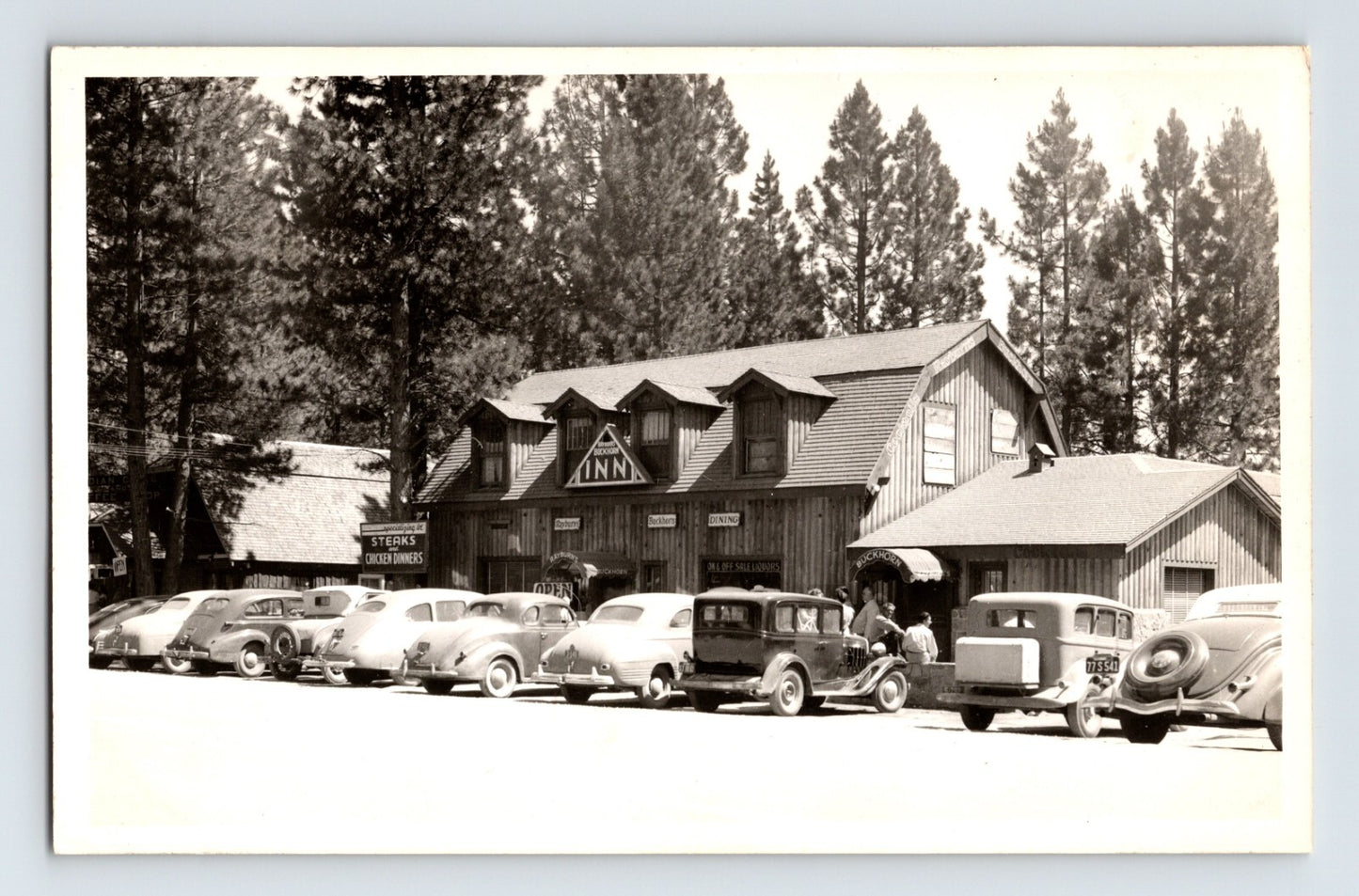 Lake Tahoe California Buckhorn Inn Hotel 1940s RPPC Postcard Unposted EKC