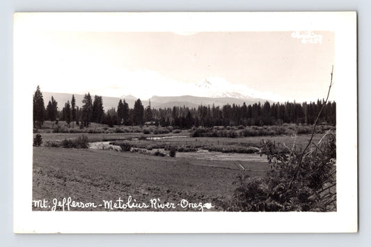 Mt Jefferson Oregon Metolius River 1940s RPPC Postcard Unposted