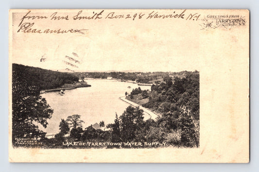 Tarrytown New York Lake Water Supply Reservoir 1906 Postcard Posted Undivided