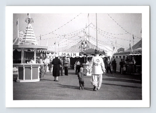 Disneyland Mickey Mouse Club Circus 1956 entrance ticket booth Bob-O clown photograph