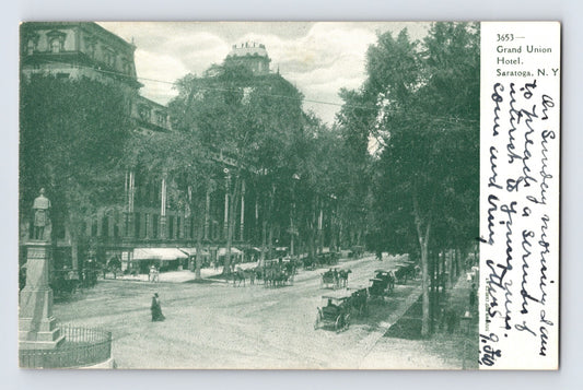 Saratoga Springs New York Grand Union Hotel 1909 Postcard Posted Undivided