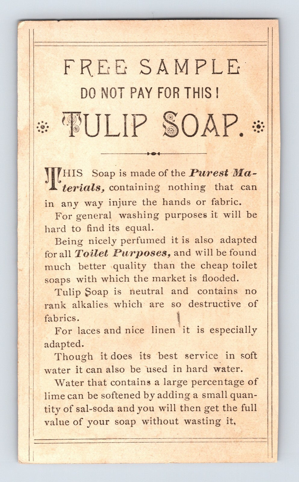 Tulip Soap 1890s Victorian Trade Card Child Angel Cupid - 3 x 5