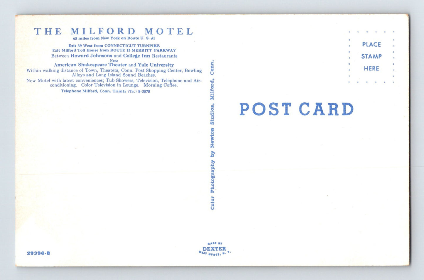 Milford Connecticut Motel Pink Room Multi View 1960s Postcard Chrome Unposted