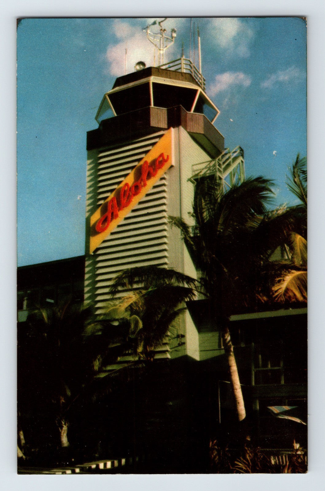 Honolulu Hawaii Airport Aloha Tower 1960s Postcard Unposted Chrome