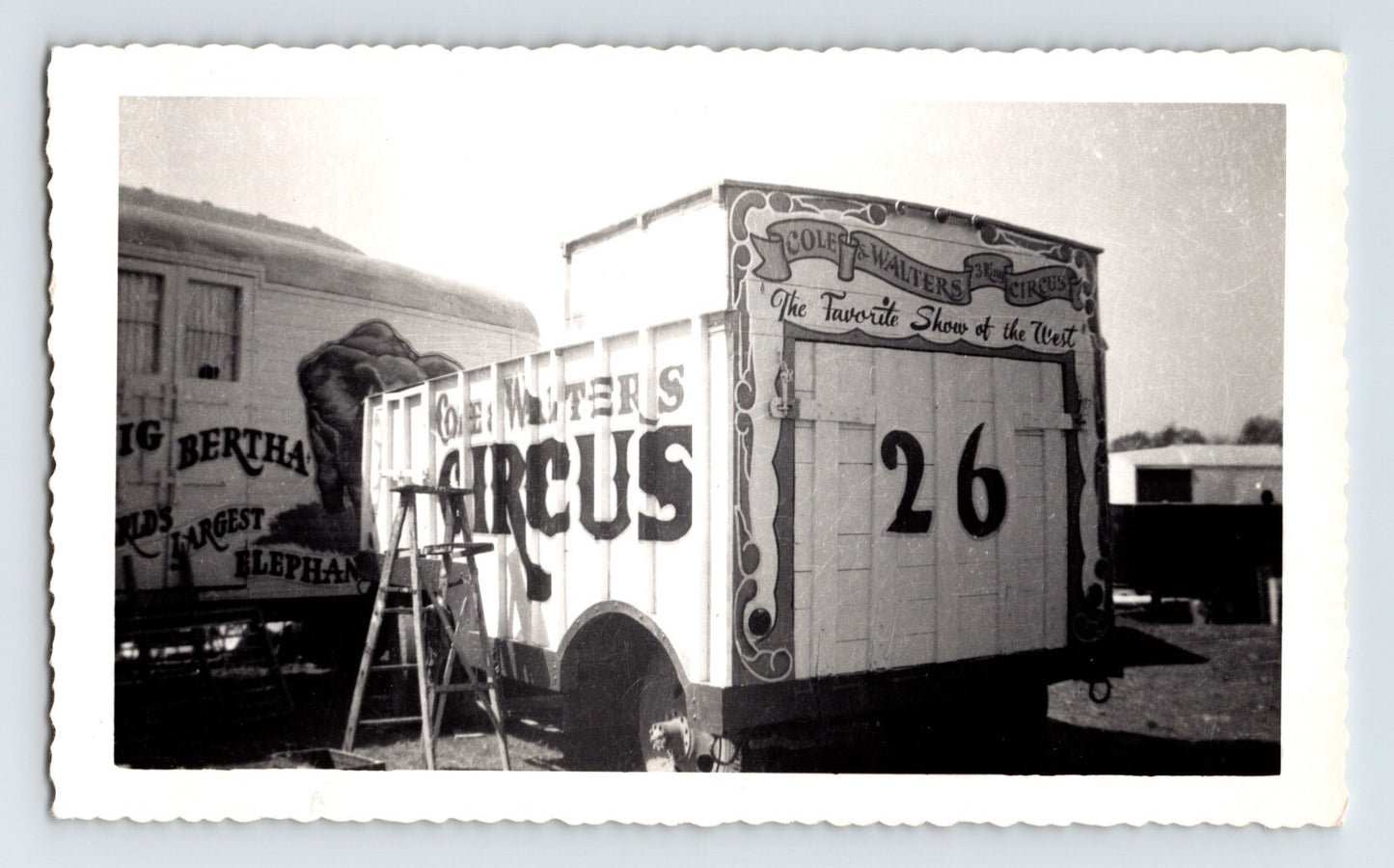 Cole Walter Circus 1950s Photo Prop Trailer Wagon Hugo Oklahoma 5.5 x 3.5