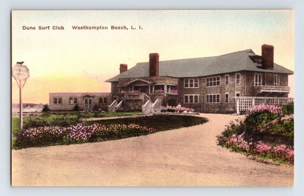Vintage postcard of Dune Surf Club in Westhampton Beach, L.I.