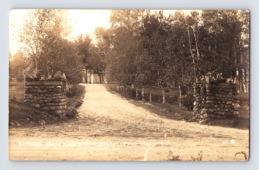 Bryant Pond Maine Birch Vila Inn entrance stone pillars driveway 1938