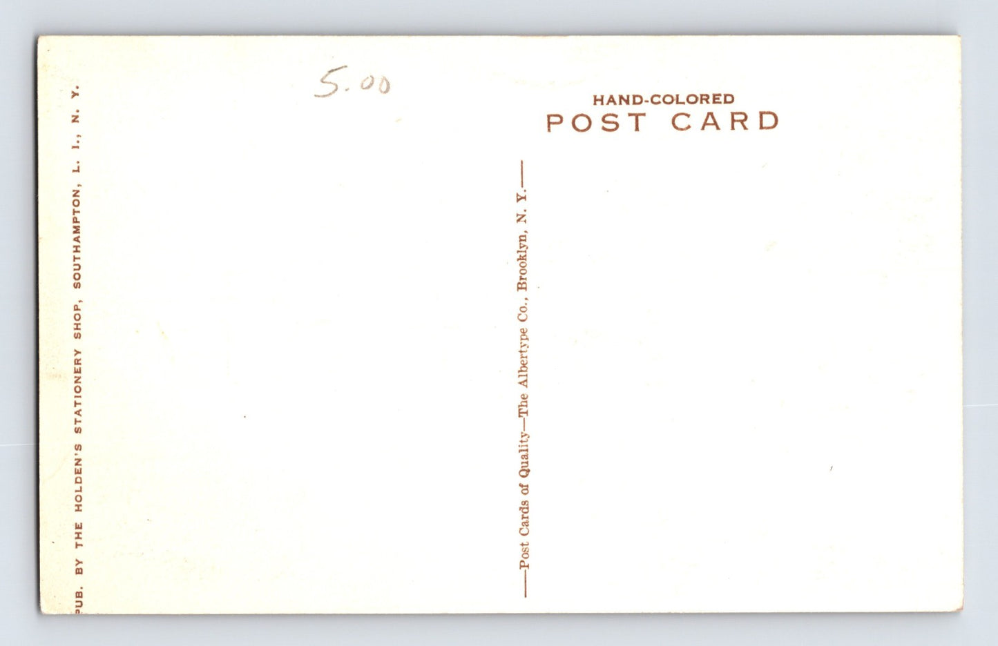 Southampton Long Island New York Hill Street Irving 1930s Albertype Postcard