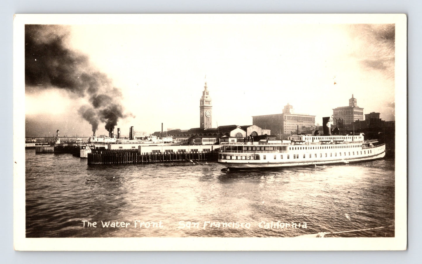 San Francisco California Waterfront Ferry Building 1930s Photo 3.5 x 6